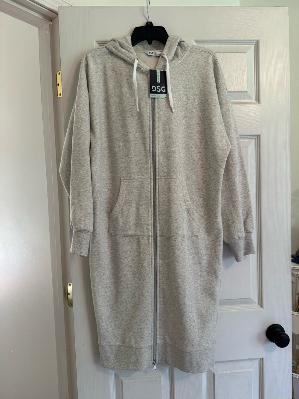 DSG Light Gray Full-Zip Hooded Long Jacket